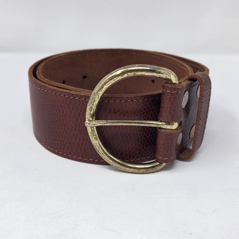 Hero Genuine Leather Belt Womens Size Medium 2" Wide Brown Western Australia